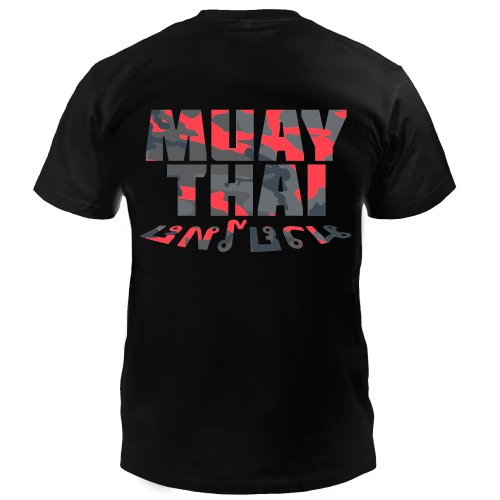 Dynamix Athletics T-Shirt Muay Thai Fight - Schwarz/Camo Rot