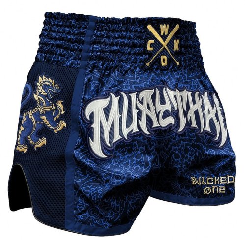 Wicked One Muay Thai Shorts Lion - Navy