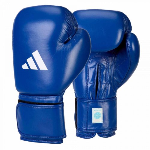 Preview: Adidas Boxhandschuhe WAKO Blau Leder 10oz