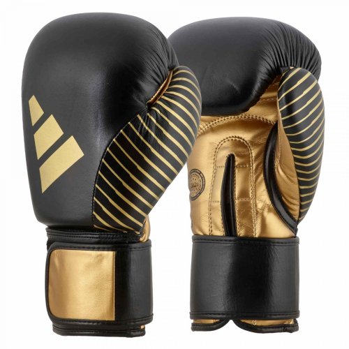 Preview: Adidas Kickboxing Wettkampf Boxhandschuhe Schwarz/Gold