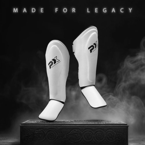 Preview: PX Schienbeinschoner FIGHT PRO 2 Weiß/Schwarz