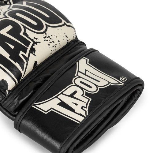 Preview: TAPOUT MMA Handschuhe PRO MMA Schwarz/Ecru Leder